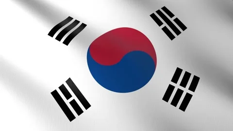 Flag of South Korea Stock Footage 150484067