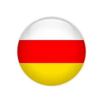 Flag of South Ossetia button Stock Illustration