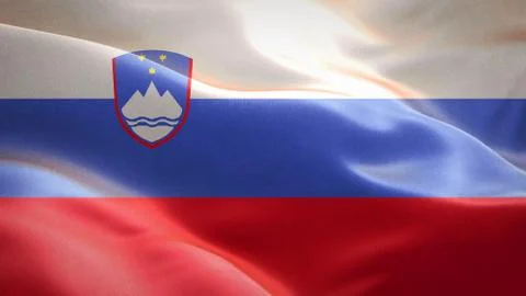 Flag of Sovenia waving in the wind. 3D Waving flag design. Stock Illustration