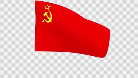 Flag of the Soviet Union – 3d render looped with alpha channel. Stock-Footage 334997036