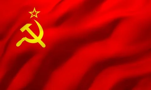 Flag of Soviet Union blowing in the wind Stock Illustration