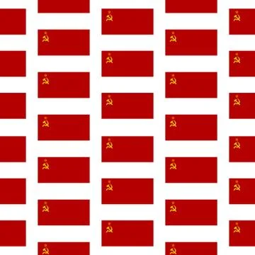 Flag of the Soviet Union seamless pattern Stock Illustration