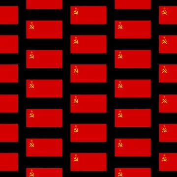 Flag of the Soviet Union seamless pattern Stock Illustration