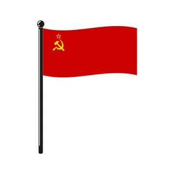Flag of Soviet Union on the stick Stock Illustration