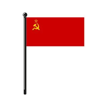 Flag of Soviet Union on the stick Illustrazione stock