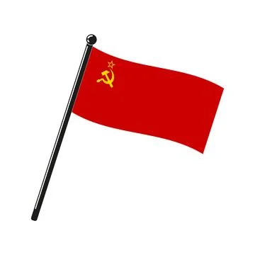 Flag of Soviet Union on the stick Stock Illustration