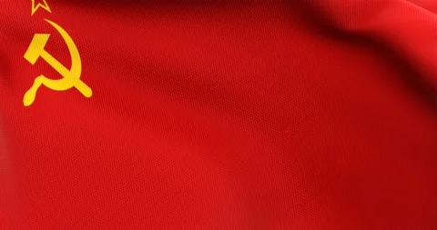 Flag of the Soviet Union Waving 3D Animation Close up, 4K UHD 60 FPS Stock Footage 165517905