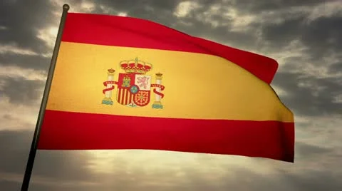 Flag Spain 05 Stock Footage 21734287