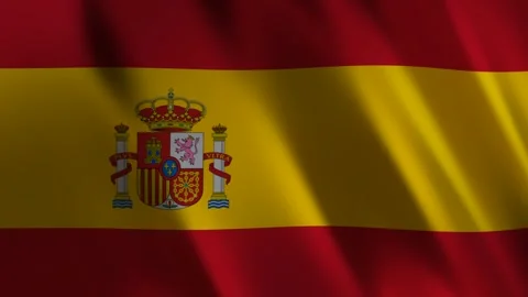 Flag of Spain, 3D Render Stock Footage 275571369