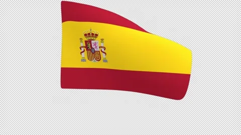 Flag of Spain – 3d render looped with alpha channel. Video stock 334874905