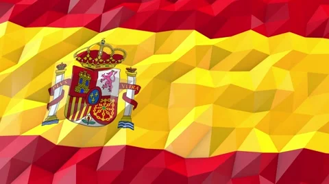 Flag of Spain 3D Wallpaper Illustration Stock Footage 66418960