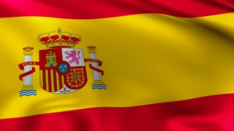 The flag of Spain animation Stock Footage 147495479
