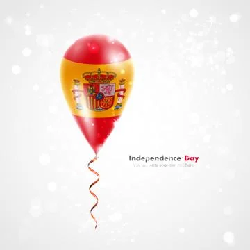 Flag of Spain on balloon Stock Illustration
