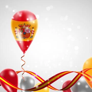 Flag of Spain on balloon Stock Illustration