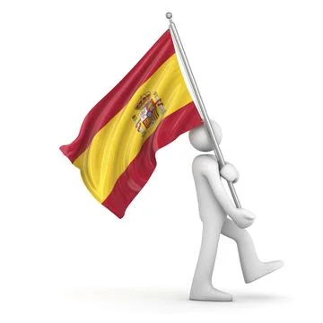 Flag of Spain, This is a computer generated and 3d rendered picture Stock Illustration