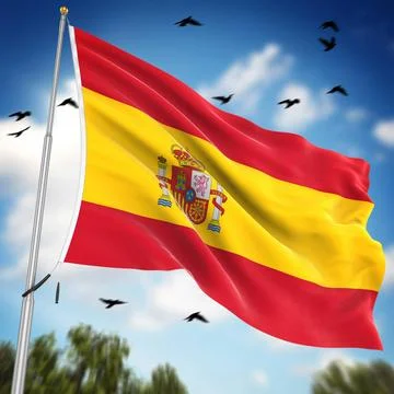 Flag of Spain Flag of Spain , This is a computer generated and 3d rendered... Stock Photos