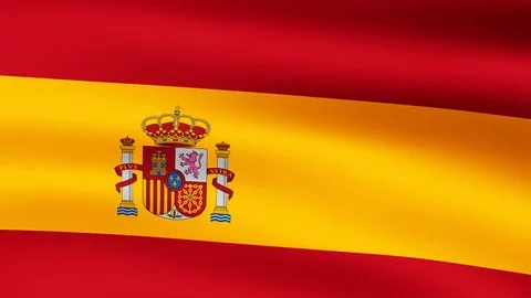 Flag of Spain, fluttering in the wind. 3D rendering. Looping video. 스톡 동영상 75519296