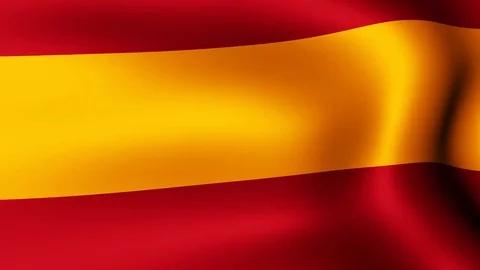 Flag of Spain, fluttering in the wind. 3D rendering. Looping video. Video stock 75519776