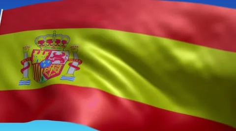 Flag of Spain Stock Footage 10820973