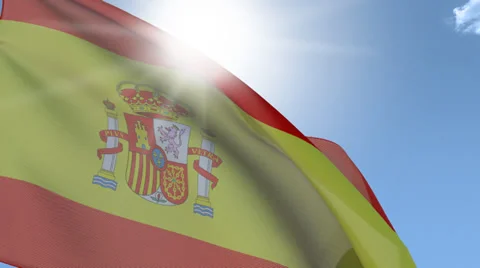 Flag Of Spain Stock Footage 37187646