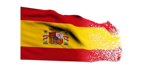 Flag of Spain Stock Footage 65134954