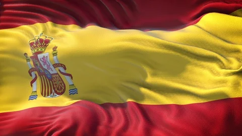 Flag of Spain Stock Footage 97762923