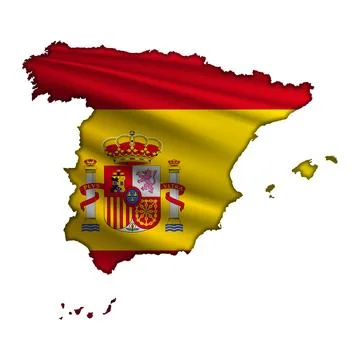 Flag Spain in the form of a map Stock Photos