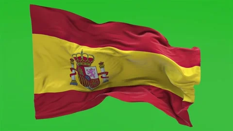 Flag of Spain on Green Screen 4K Video Footage Stock Footage 305381405