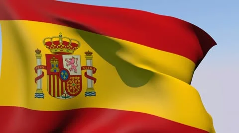 Flag of Spain HD Stock Footage 14809778