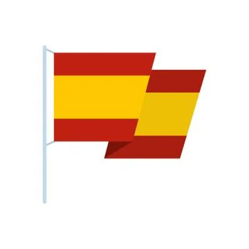 Flag of Spain icon, flat style Stock Illustration