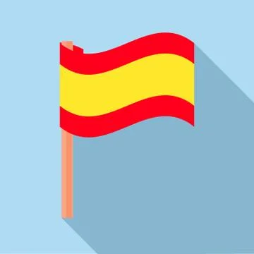 Flag of Spain icon, flat style Stock Illustration