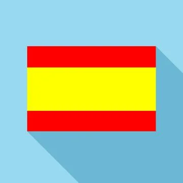 Flag of Spain icon, flat style Stock Illustration