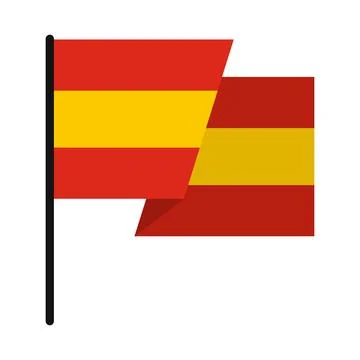 Flag of Spain icon, flat style Stock Illustration