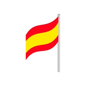 Flag of Spain icon, isometric 3d style Stock Illustration
