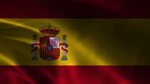 Flag of spain it is red gold red. Vídeos de archivo 320063312