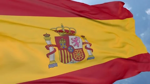 Flag of Spain, logo of the state symbol Stock Footage 92006974
