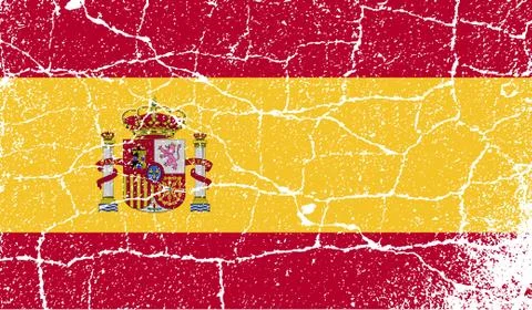 Flag of Spain with old texture. Stock Illustration