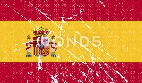 Flag of Spain with old texture. Vector イラスト素材