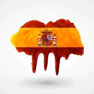 Flag of Spain painted colors Stock Illustration