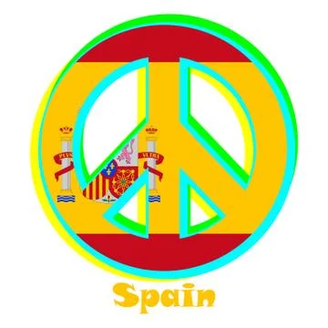 Flag of Spain as a sign of pacifism Stock Illustration
