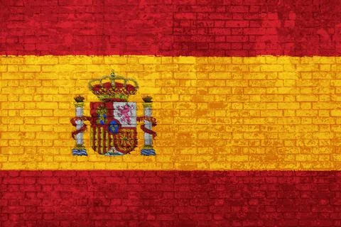 Flag of Spain Wall Stock Illustration