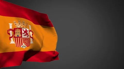 Flag of Spain waving in the wind Stock Footage 106190005