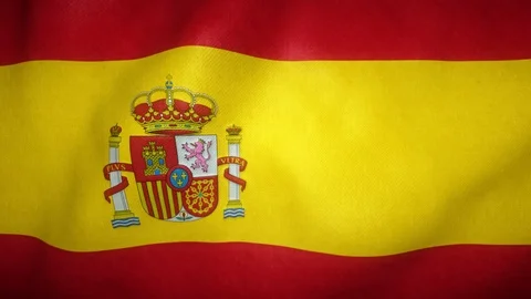 Flag of spain waving in the wind Stock-Footage 125831156