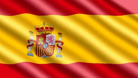 Flag of spain waving in the wind loop	 Stock Footage 121870296