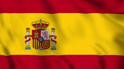 Flag of Spain Waving in the Wind - Looping Animation Stock-Footage 246813840