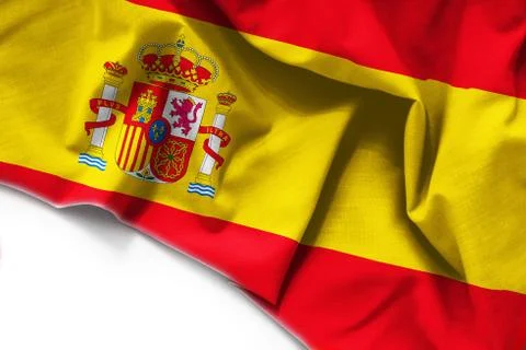 Flag of Spain on white background Stockfoto's