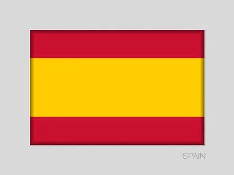Flag of Spain without Coat of Arms. National Ensign Aspect Ratio 2 to 3 on Gr Stock Illustration