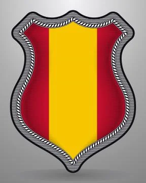 Flag of Spain without Coat of Arms. Vector Badge and Icon Stock Illustration