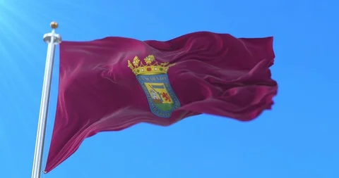 Flag of the spanish province of Alava in Basque Country, Spain - Loop Stock Footage 115733179