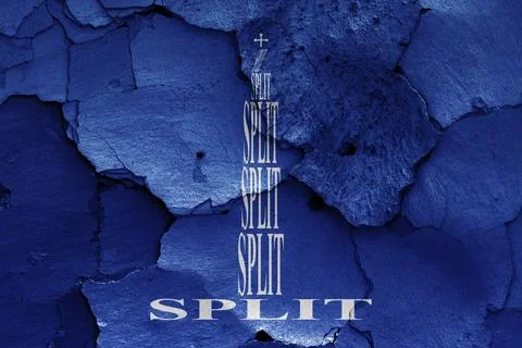 Flag of Split painted on cracked wall Stockillustratie